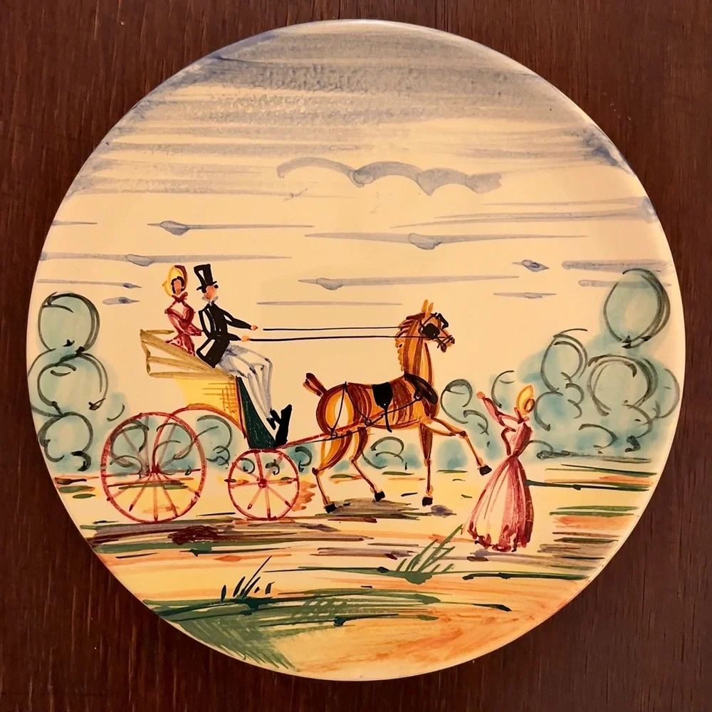 Vintage Italian Hand Painted Wall Plates Set Limited Edition